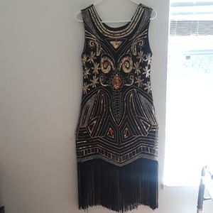 vintage 1920 vintage sequin  beaded tassels